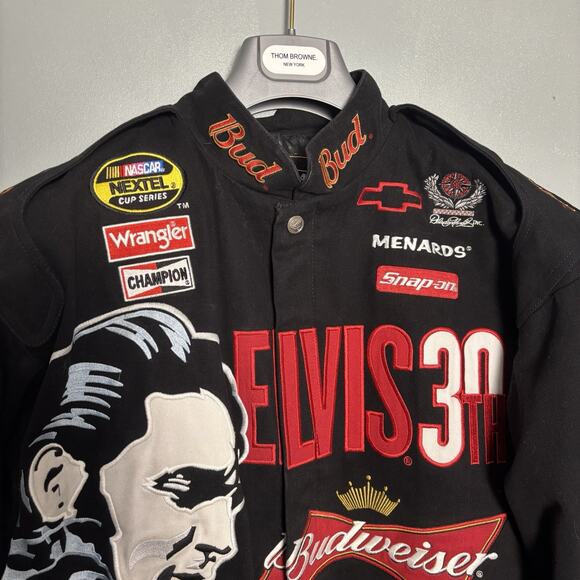 Vintage Elvis Presley NASCAR Dale Earnhardt Jr Stadium Pit Crew Jacket Logo XL - Picture 4 of 16